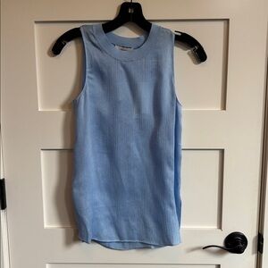 Vince Blue Pleated Silk Top